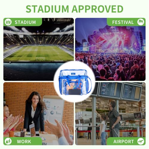 Image of MAY TREE Clear Bag Stadium Approved, Cold-Resistant, Lightweight and Waterproof, Transparent Tote Bag and Gym Clear Bag, See Through Tote Bag for Work, Sports Games and Concerts-12 x12 x6