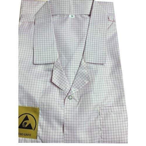 Aadvay Enterprises White Check Printed ESD Safe Apron/Lab Coat/Jacket – Anti-Static Protective Workwear for Electronics, Laboratories, Cleanrooms, and Sensitive (Size : Medium, Pack of 12)