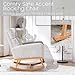 YUUIJOAA Rocking Chair Nursery - Glider Modern Accent Chairs Upholstered Linen Rocker Padded Armchair for Indoor Living Room Bedroom Light Gray