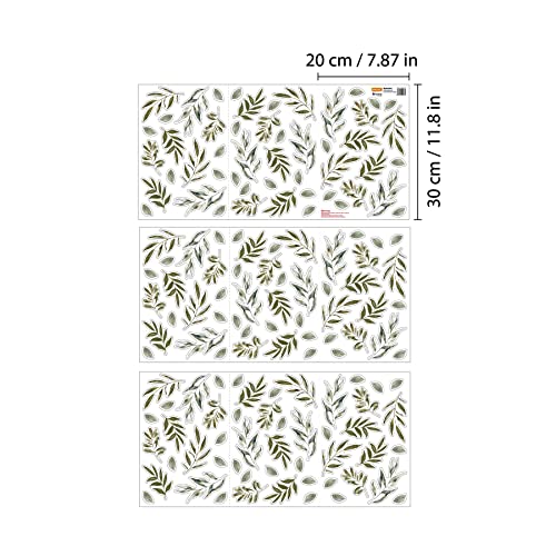 WALPLUS Spring Window Clings Spring Decorations Summer Window Clings Double-Sided Reusable Peel and Stick Removable for Glass Living Room Watercolor Lush Leaves Window Clings 150 Pieces - Image 4