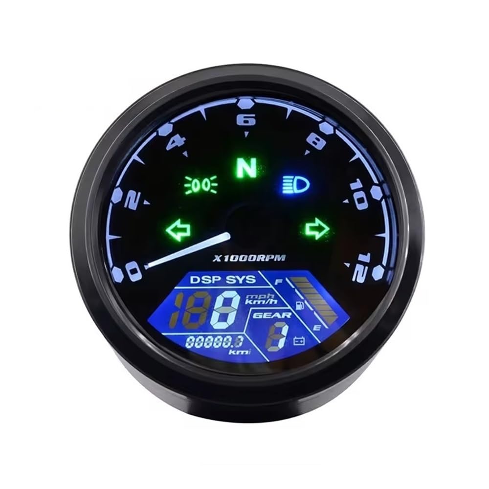 Contagiri contachilometri 12000RPM Universale Del Motociclo Tachimetro Visione Notturna Quadrante Contachilometri LED Indicatore Digitale Contagiri Misuratore Di Carburante Calibro