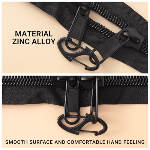 Image of 8 Pcs Zipper Clips Anti Theft Deterrent, Dual Opening Zippers Pull Replacement, Zipper Locks for Backpacks, Camping, Suitcases (Black)