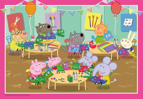 Ravensburger - Puzzle Enfant - Lot de 2 Puzzles 12 pièces – L’Heure de la fête avec Peppa Pig - Dès 3 Ans - Puzzle de qualité supérieure - Carton épais et résistant - Quotidien & Famille - 12004017