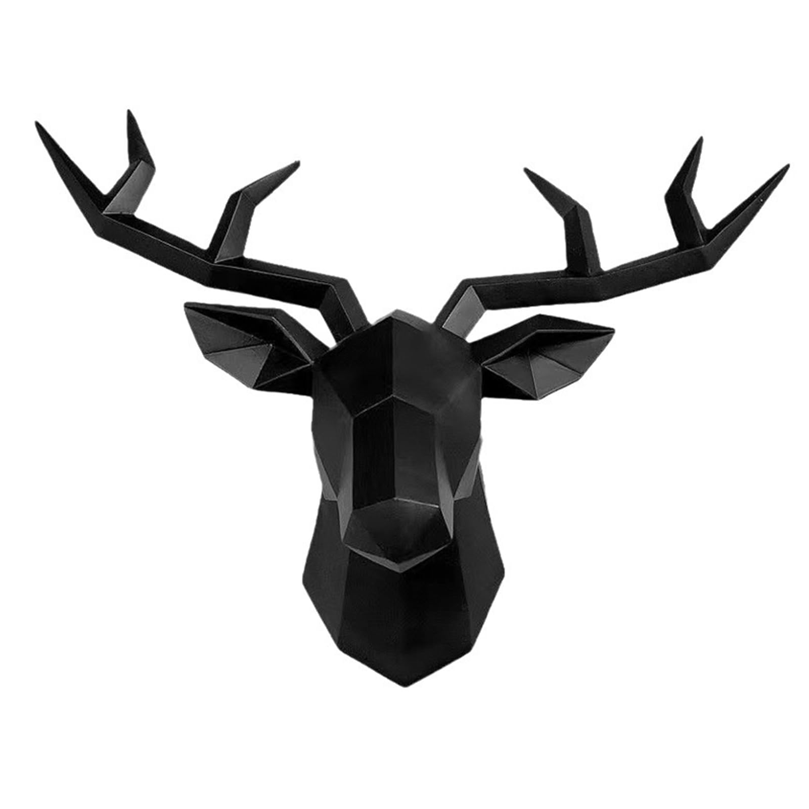 Zyqixluk A2 Resin Deer Decor,Deer Head Wall Decor, Animal Head Statue Wall Hanging Centerpiece Ready To Hang,Deer Head Statue Sculpture,For Bars, Living Rooms, Offices Home Decor,,14 * 5.5 * 14.2In