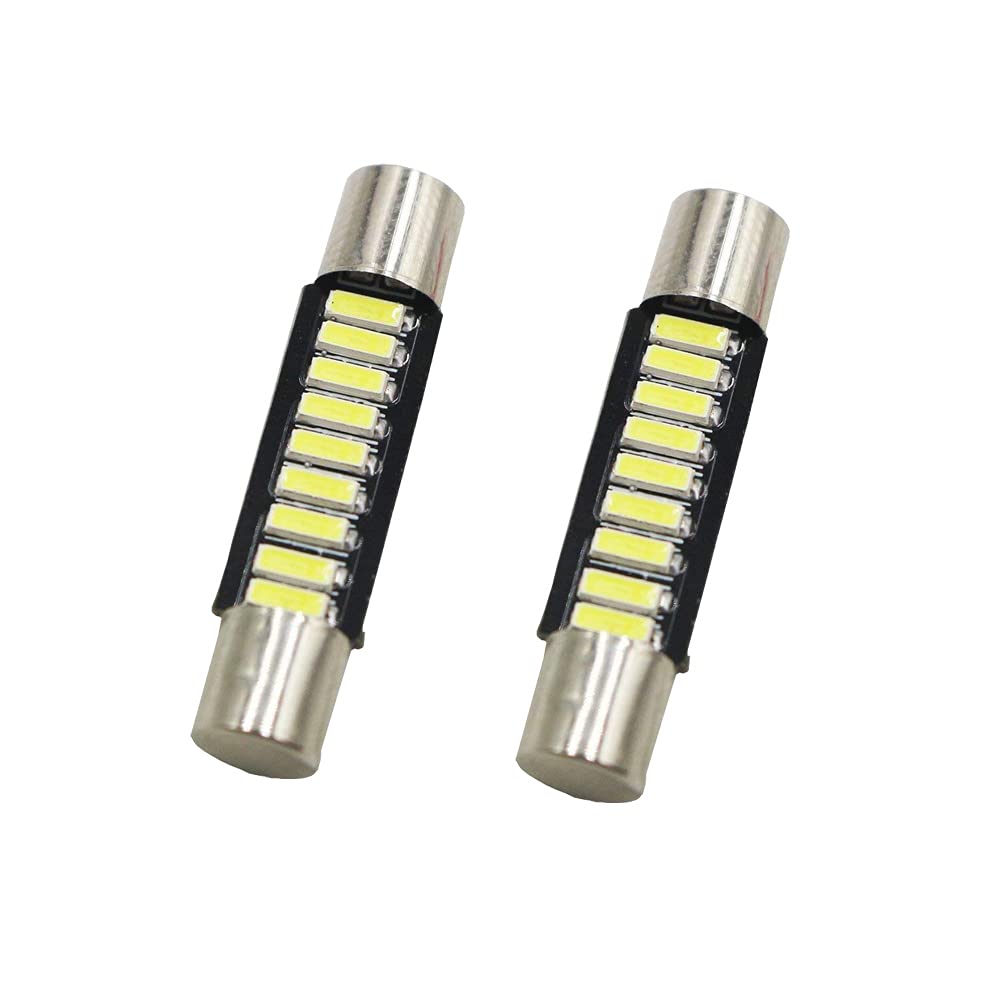 Ruiandsion 2pcs 28mm 29mm Festoon LED Bulbs DC 12V 4014 9SMD Chipsets 6000K Bulbs for Auto Interior Dome Map Light Lamp Bulbs Sun Visor Vanity Mirror LED Bulbs