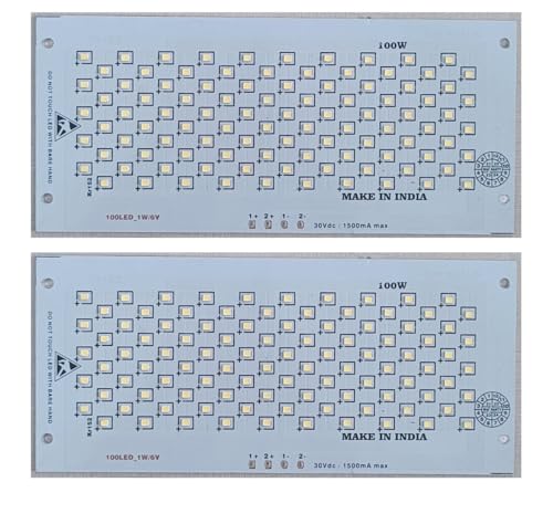 Image of 100W LED Flood Light PCB | Size 9 x 25 cm | for Repairing Street, Flood Light (Pack of 2)