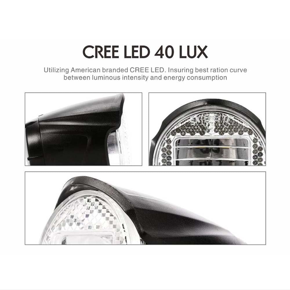 Faro a LED per Bicicletta, Luce per ebike, Luce per Bicicletta Professionale, 40 Lux, Impermeabile IPX5, Accessori per Bicicletta