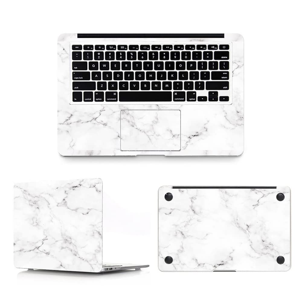 O Ozone Vinyl Skin Decal Sticker Compatible With MacBook Pro 14 inch 2021 Release Model A2442 Protective Decorative Anti-Scratch Cover with Palm Guard Sticker Front & Back - Off-White Marble