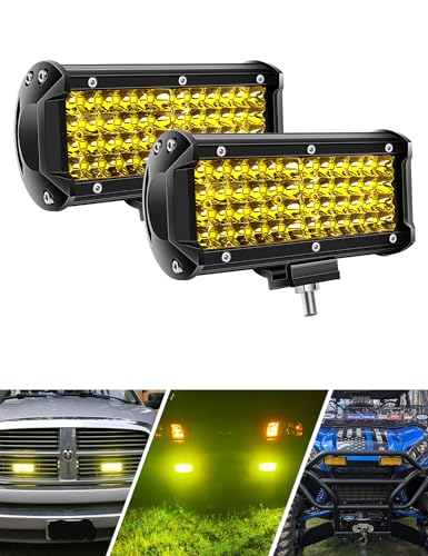 ADTOPI Amber Fog Lights, 7 Inch 2PCS Yellow Led Light