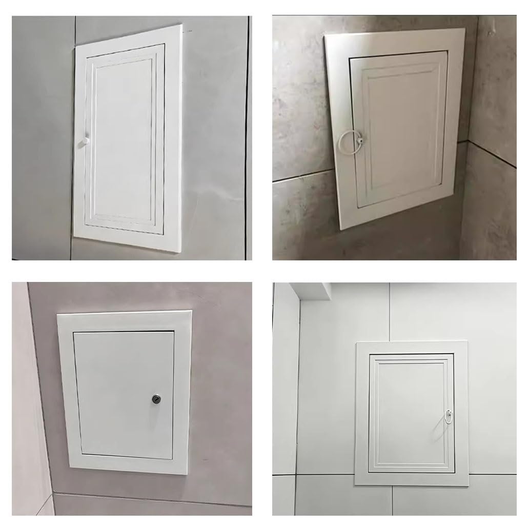 Ściana, sufit, poddasze, panel drzwiowy do płyt kartonowo-gipsowych, ze stopu aluminium, osłona otworu, płyta wciskana, aby otworzyć, do usług hydraulicznych, łazienkowych (45 x 55 cm)