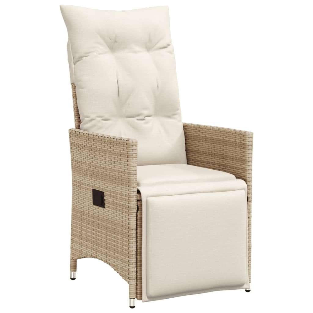 Juego de muebles de jardín de 3 piezas, incluye cojines acolchados gruesos, fundas de almohada extraíbles, respaldo ajustable y tablero de cristal templado
