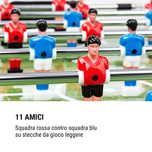 Klarfit Spin 2-in-1 Multifunktionstisch, Billardtisch 105 x 58 cm/grüne Bespannung, Tischkicker inklusive Spielzubehör, Spin-Funktion: drehbarer Tischl – Bild 5