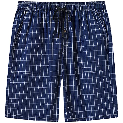 Image of MoFiz Men's Sleepwear Shorts Pajama Bottom Lounge Short Plaid Button Open Fly 3Pack