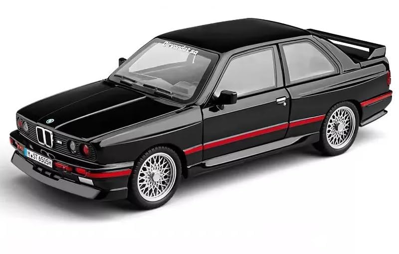 Image of WORSHIPER Big size1:24 B-M-W M3 E30 1988 1:24 diecast Metal Pullback Toy car with openable Doors & Light, Music Boys car for Kids Best Toys Gifts Toys for Kids (1:24 B-M-W M3 E30 - Black)