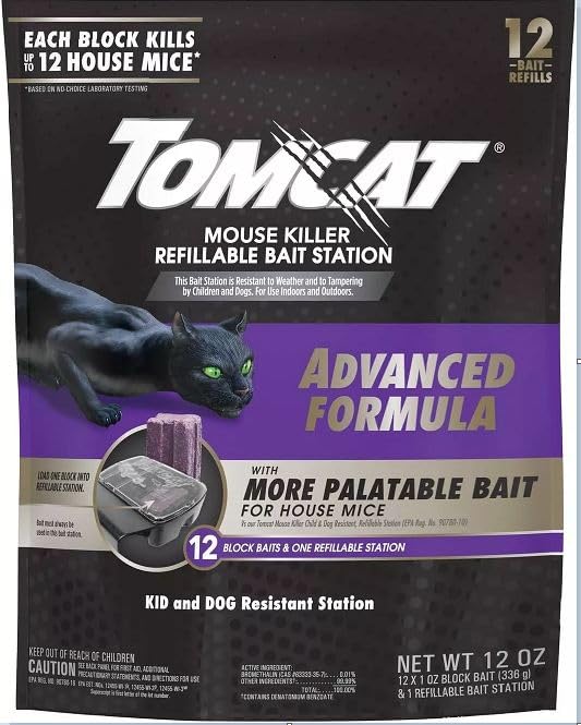 3730005 Advanced Formula Tier 1 Refillable Mouse Bait Station, 12-Pk. - Quantity 4