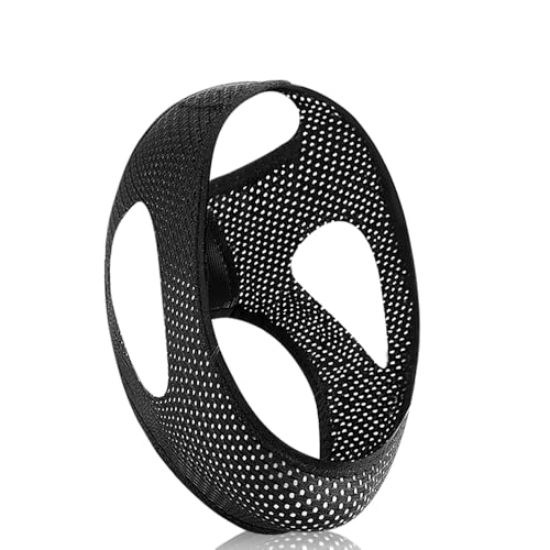 DOHUG Ensemble de Pièces Réglable Ceinture Mentonnière Anti-Ronflement,Anti-ronflement Mentonnière,Dispositifs Anti Ronflement,Solution Ronflements Réglable Mentonnière (Mince et léger 10)