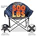 Foristrail Oversized Camping Chair with Cup Holder & Carry Bag - 500lbs Heavy Duty Moon Saucer Chair for Outdoor, Lawn, Sports, Patio - Padded Folding Sofa Chair, Blue & Gray