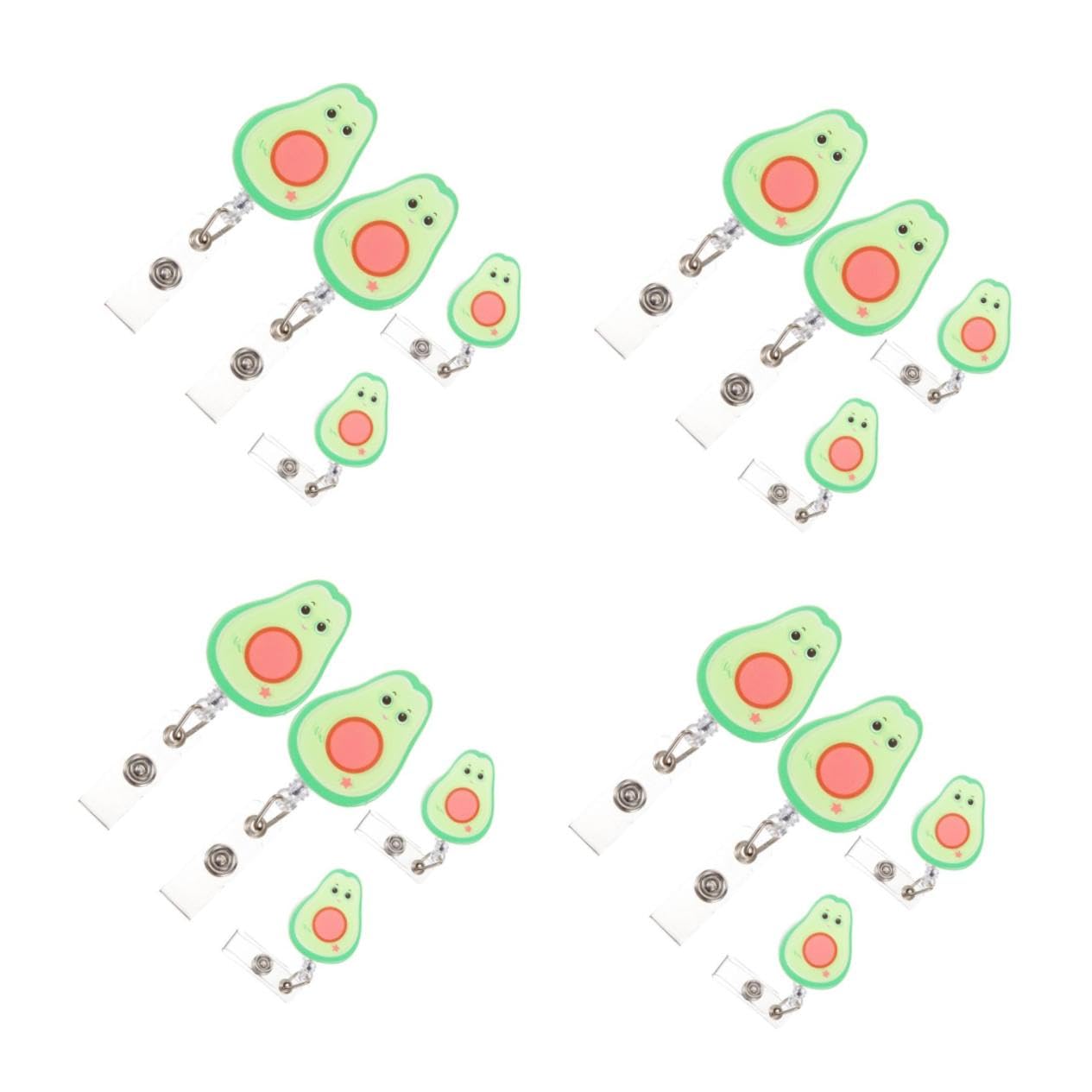 OSALADI 4 Sätze Obst Leicht Zu Ziehen Schnalle Abzeichen Inhaber Clips Avocado -form -kartenhalter Ausweishalter Id-kartenhalter-clip Karten Zubehör Id-karten-clip Metall 4 Stück * 4