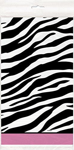 Zebra Print Plastic Tablecloth, 84" x 54"