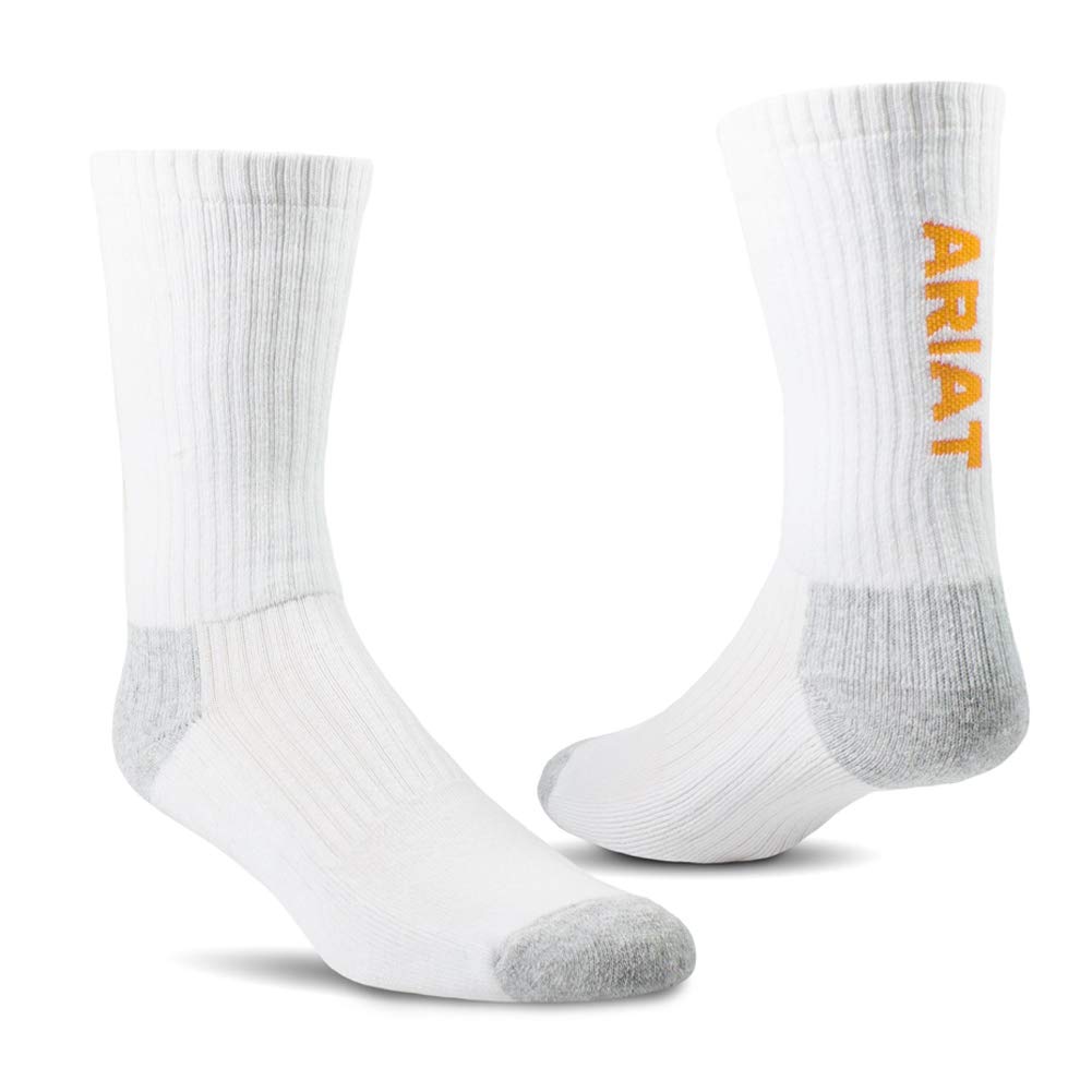 ARIATUnisex Cotton 3-Pair Pack Arch Support Reinforced Heel & Toe Cotton Crew Socks