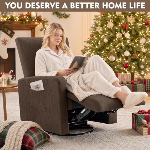 Image of ZNSAYOTX 100% Waterproof Recliner Chair Covers, 3-Piece Stretch Fit Recliner Slipcovers with Buckle & Elastic Band for Lazy Boy, Stay in Place, Soft Plaid Jacquard Protector (Small, Brown)