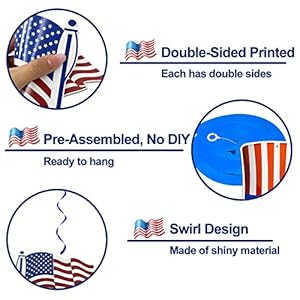 TURNMEON 30 Pcs 4th of July Decorations Fourth of July Party Supplies Red White Blue Decoration American Flag Stars Hanging Swirls Patriotic Party Favors USA Flag Bunting Independence Day Decor TURNMEON 30 Pcs 4th of July Decorations Fourth of July Party Supplies Red White Blue Decoration American Flag Stars Hanging Swirls Patriotic Party Favors USA Flag Bunting Independence Day Decor