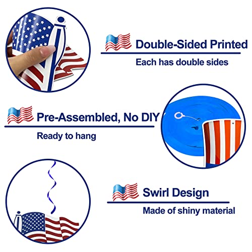 TURNMEON-30-Pcs-4th-of-July-Decorations-Fourth-of-July-Party-Supplies-Red-White-Blue-Decoration-American-Flag-Stars-Hanging-Swirls-Patriotic-Party-Favors-USA-Flag-Bunting-Independence-Day-Decor TURNMEON 30 Pcs 4th of July Decorations Fourth of July Party Supplies Red White Blue Decoration American Flag Stars Hanging Swirls Patriotic Party Favors USA Flag Bunting Independence Day Decor