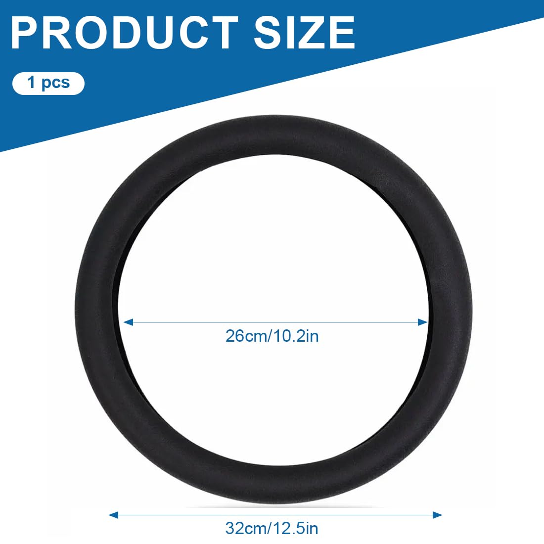 EIHI Silicone Nero Copri Volante Coprivolante Auto Universale - Accessori Auto Interno- Copertura Copri Sterzo Macchina Essenziali da 34 a 40cm Adatto