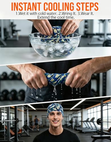 Image of Sweat Wicking Skull Caps Cooling Helmet Liner Hat Running Beanie Cycling Skullcap Sleeping Cap for Men Women