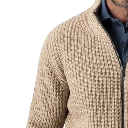 Men's Full Zip Casual Knit Ribbed Sweater Comfort Solid Slim Fit Fall Winter Sweater Casual Stylish Outdoor Sweaters3
