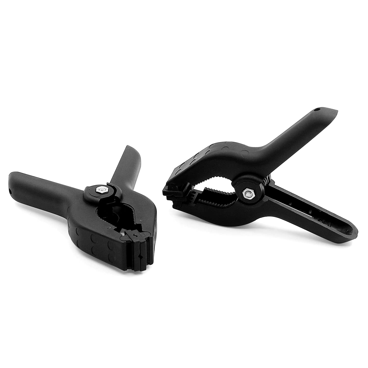 SumDirect Plastic Nylon Spring Clamps - 16 Pack Large Heavy Duty Muslin Backdrop Market Stall Clips for Photography Background, Woodwork, Artwork, Studio and Crafts (4.5 Inch, Black)