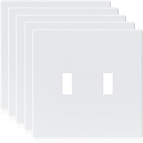 ELEGRP Placas de pared de palanca sin tornillos de 2 segmentos, cubierta frontal termoplástica irrompible de tamaño mediano para interruptor de