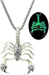 Colar escorpião escorpião pingente de aço inoxidável luminoso escorpiões colar de inseto para mulheres homens Cool Glow in the Dark Jewelry Gift