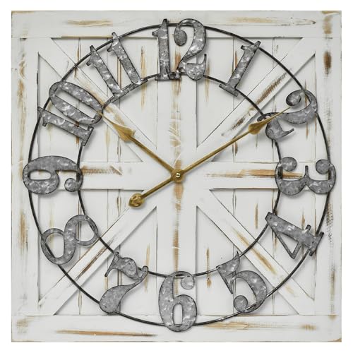 24-Inch Square Farmhouse Wall Clock