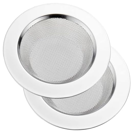 LASSHSWA 2 PCS Kitchen Sink Strainer Stainless Steel, Kitchen Sink Drain Strainer, Sink Strainers with Large Wide Rim 4.5" Diameter for Kitchen Sinks