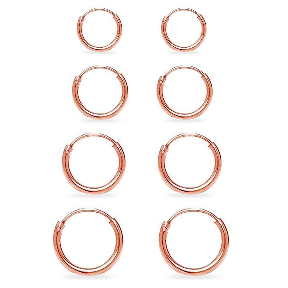 Silver Hoop Earrings- Cartilage Earring Small Hoop Earrings for Women Men,4 Pairs of Hypoallergenic 925 Sterling Silver Tragus Earrings