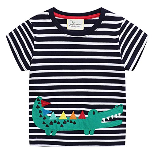 EULLA Boys Cotton Ultra Soft Tees Toddler Baby Stripe Crewneck T-Shirts Size for 2 Years