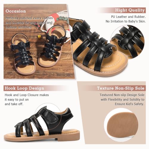 Image of Boys Girls Sandals Open Toe Breathable Princess Non-Slip Flats Summer Beach Lightweight Rubber Sole Sandals (Toddler /Little Kid)