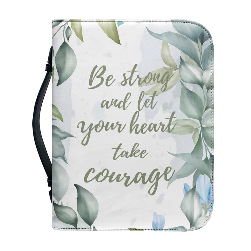 Garronmavis Leaves God Saying PU Leather Bible Case for Women, Lord Quote Bible Bag, Watercolor Painting Bible Protective Bags - M — image 1