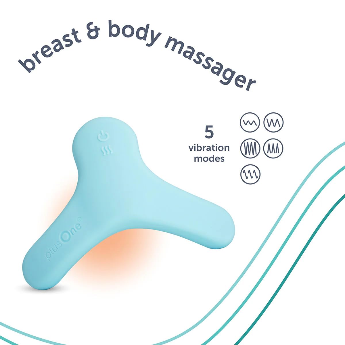 plusOne Breast Body Warming Lactation Massager, 5 Modes