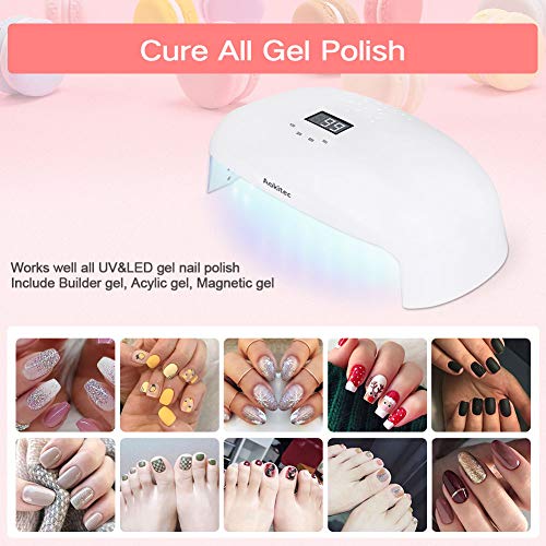Aokitec 78W UV LED Nail Lamp, Professional Nail Dryer for Gel Polish Fits Fingernail & Toenail, Nail Light with 4 Timer Setting, Auto Sensor Gel Lamp for Home and Salon Use - Thumbnail 2