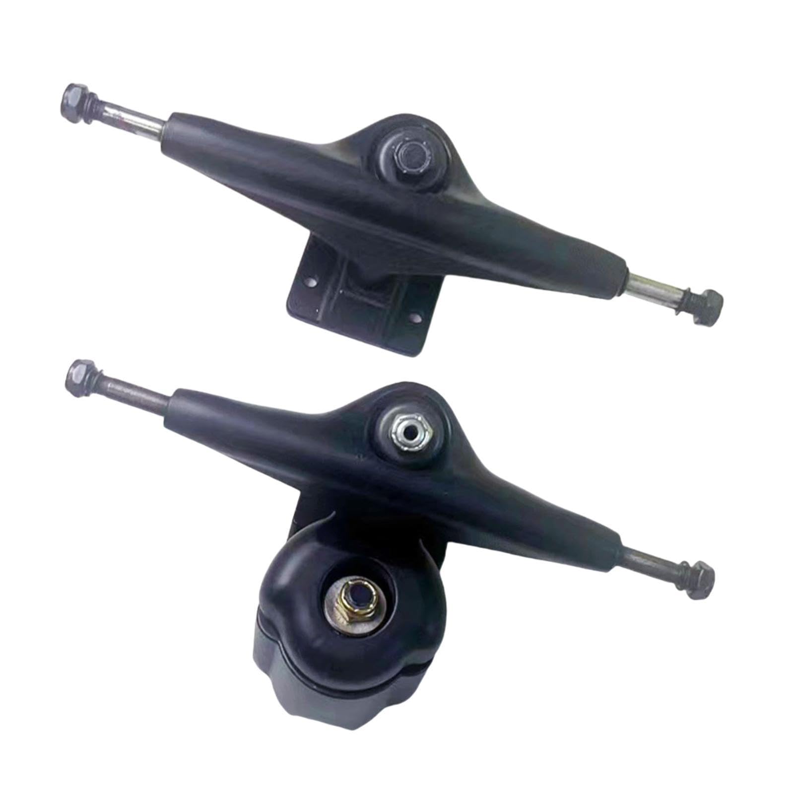 Paire de Trucks de Skateboard Carving, Pièces Robustes et pour Longboard et Planche de Surf, Noirs.