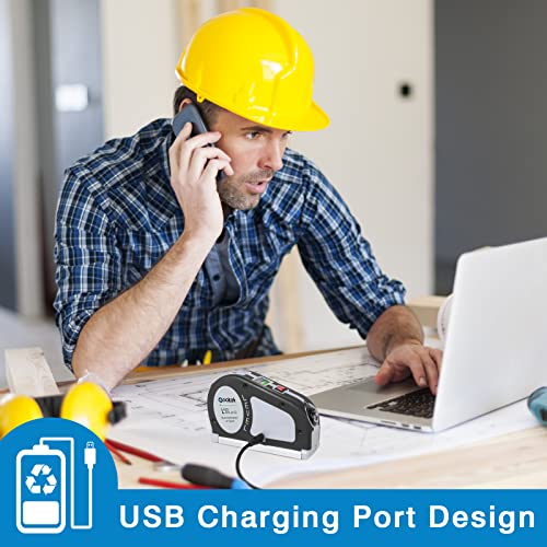 Green Laser Level, Qooltek Rechargeable Multipurpose Cross Line Laser Tool With Vertical And Horizontal Line 18Ft/5.5M Measuring Tape #TOP5