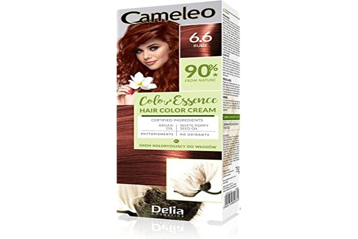Cameleo - Color Essence - Hair Color Cream - Ruby - Colouring Tone- On-Tone - Effect up to 8 Washes - Natural Colour - Colour Refreshment - Nourishing - White Poppy, Argan Oils - 75g