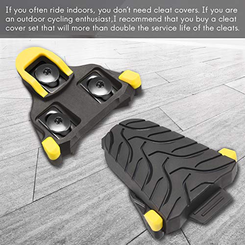 NAACOO Bike Cleats Compatible with Shimano SPD-SL SM-SH Cleats- Indoor Outdoor Peleton Spin Cycling Pedals Cleat & Road Bike Bicycle Clips Set-Self-Locking (6° Cleat Covers Set) - Thumbnail 6