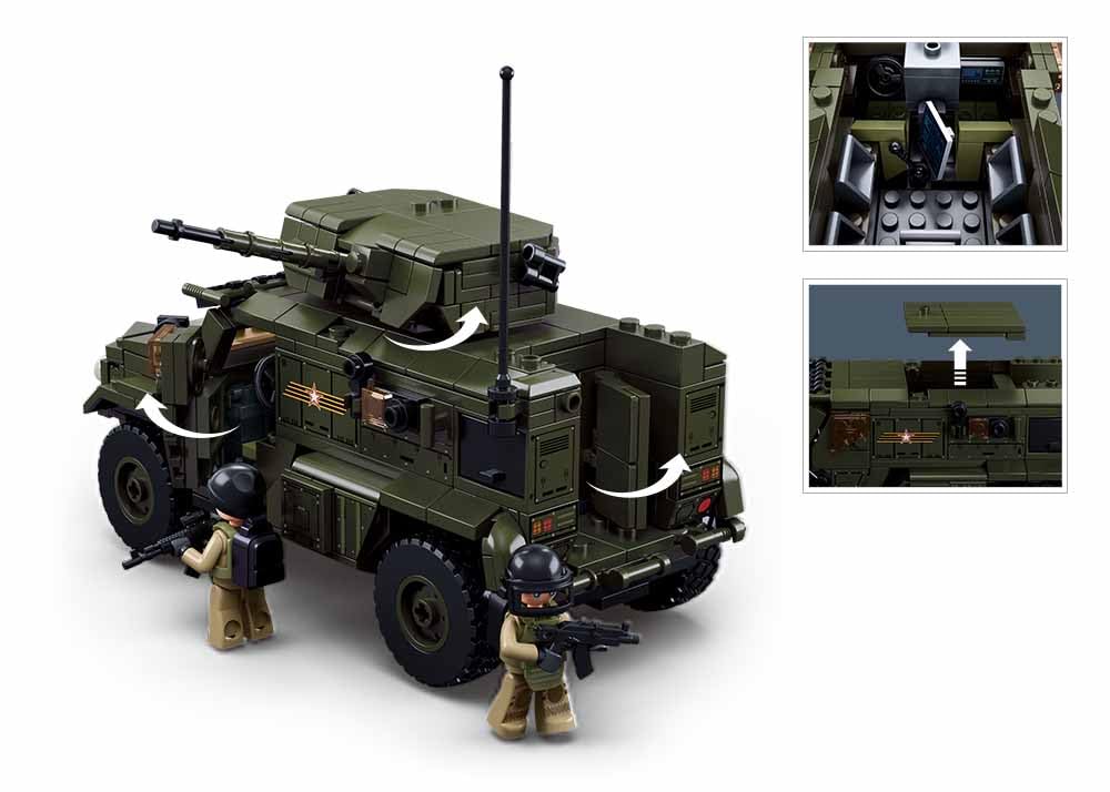 Sluban Typhoon VDVS, veicolo militare con statuette, kit da costruzione 1/35, 17,9 cm