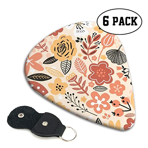 FUCVNPZ Lot de 6 médiators en celluloïd, motif fleurs d’automne, pour guitares acoustiques, électriques, basses ou… - Les Beatles, Paul McCartney, John Lennon, RIngo Starr, George Harrison FUCVNPZ Lot de 6 médiators en celluloïd, motif fleurs d'automne, pour guitares acoustiques, électriques, basses ou… – Image 5