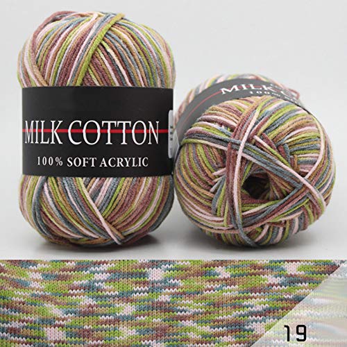 6X 50g Knitting Rainbow Wool Yarn Balls Colorful Hand Crochet Knitting Double Acrylic Yarn Set, 23 Colors - Image 2