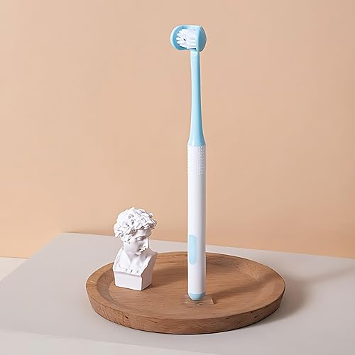 Miniatura 8 de Cepillo de dientes para autismo de 3 caras con tres cerdas para necesidades especiales, cerdas suaves para adultos, suaves y suaves para un cuidado