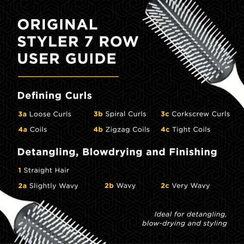 Denman D3, spazzola per capelli, colore bianco